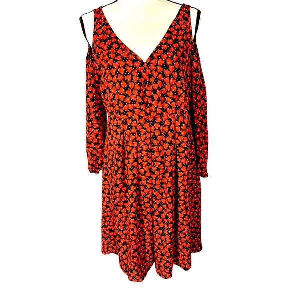 Disney Alice Through the Looking Glass Dress Large Hearts Red Black - Picture 11 of 11